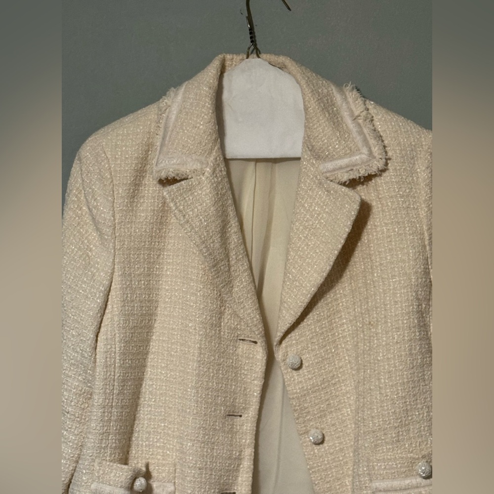 Talbots Ivory Textured Blazer - Picture 2 of 7